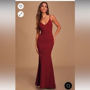 NWT Lulu’s Infinite Glory Wine Red Maxi Dress in size S
